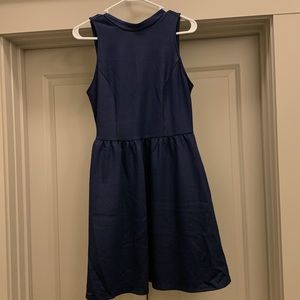 Navy blue highneck Skater dress